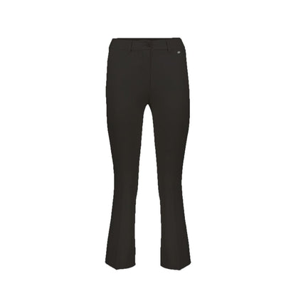 Black Elastane Flared Pants