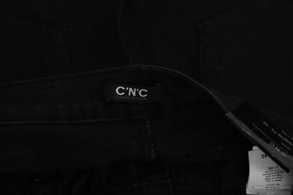 Black Embellished Mid Waist Skinny Denim Jeans