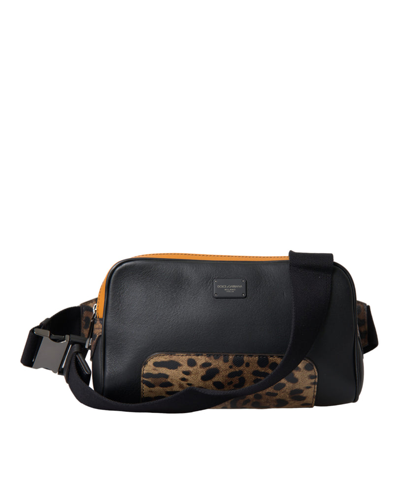 Black Exotic Leather Logo Belt Waist Fanny Pack Bag-Dolce & Gabbana-LabelTerrace.com