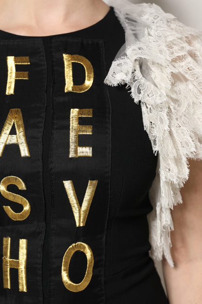 Black Fashion Devotion Embellish Mini Dress-Dolce & Gabbana-LabelTerrace.com