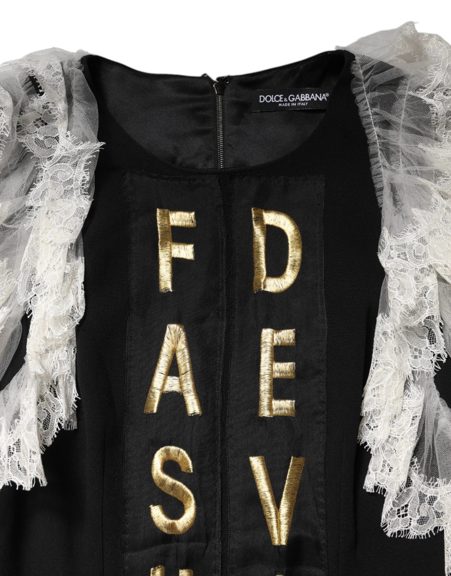 Black Fashion Devotion Embellish Mini Dress-Dolce & Gabbana-LabelTerrace.com