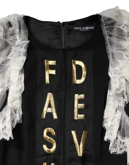 Black Fashion Devotion Embellish Mini Dress-Dolce & Gabbana-LabelTerrace.com