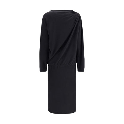 Black Fleece Wool Casual Dress