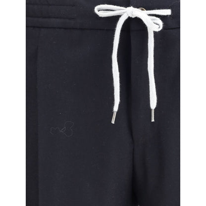 Black Fleece Wool Casual Pants