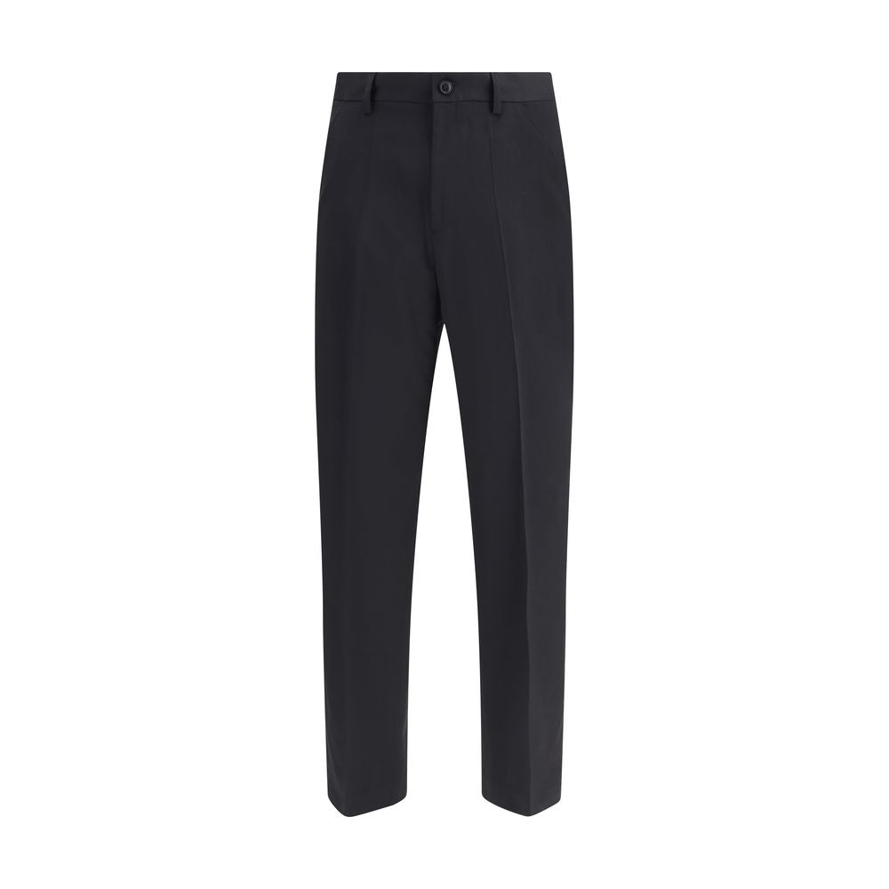 Black Fleece Wool Chino Pants