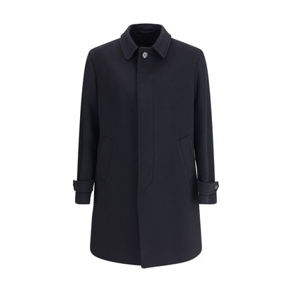 Black Fleece Wool Trench Coat