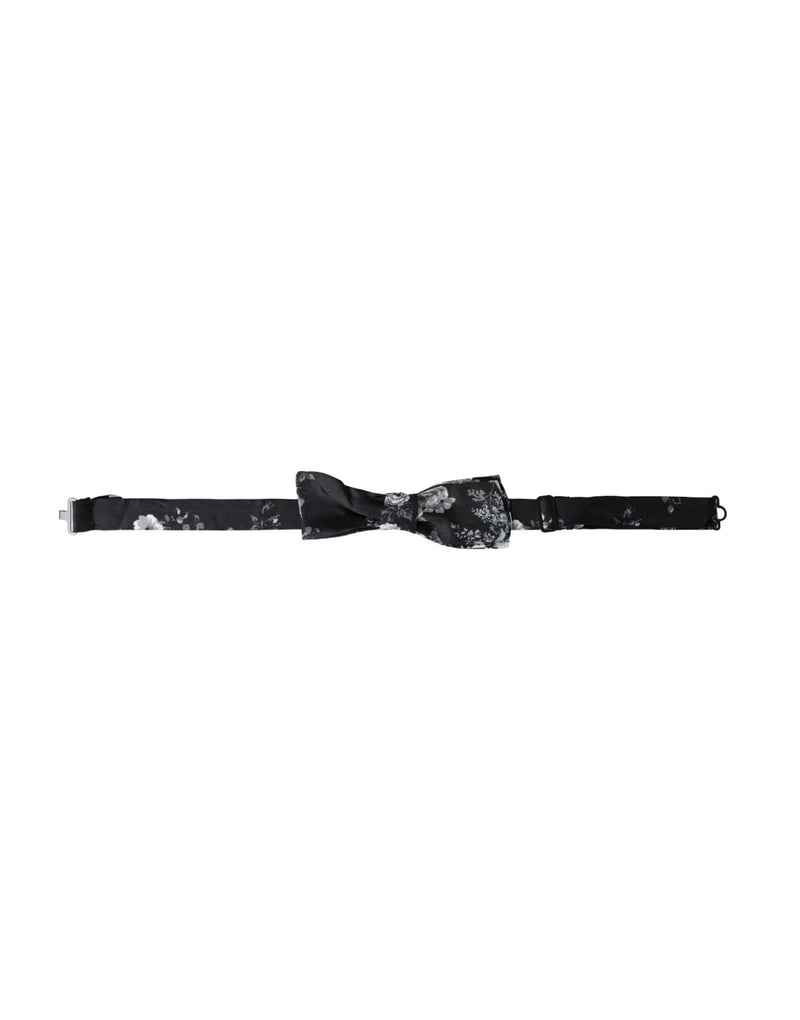 Black Floral Fantasy Adjustable Neck Men Bow Tie-Dolce & Gabbana-LabelTerrace.com