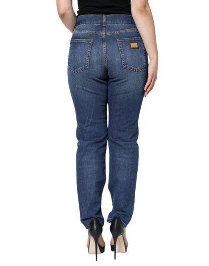 Black Floral Lace Front Skinny Denim Jeans-Dolce & Gabbana-LabelTerrace.com