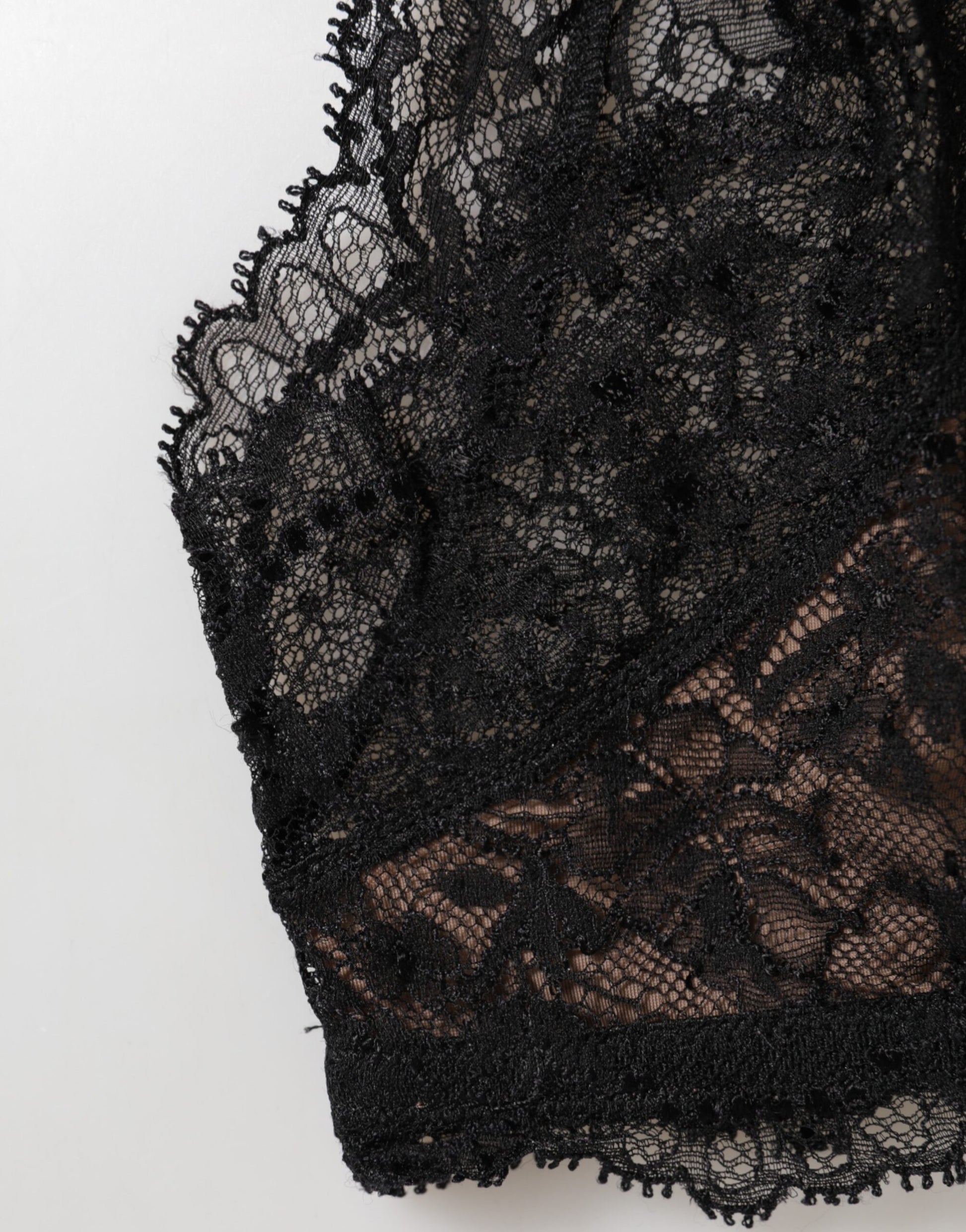 Black Floral Lace Mesh High Brief Panty Underwear