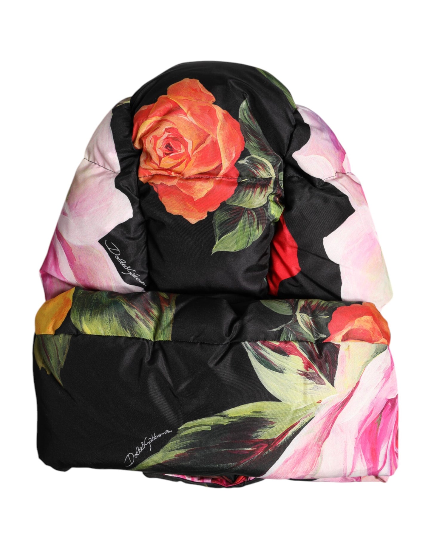 Black Floral Print Whole Head Wrap Hat-Dolce & Gabbana-LabelTerrace.com