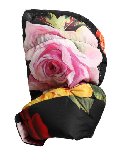 Black Floral Print Whole Head Wrap Hat-Dolce & Gabbana-LabelTerrace.com