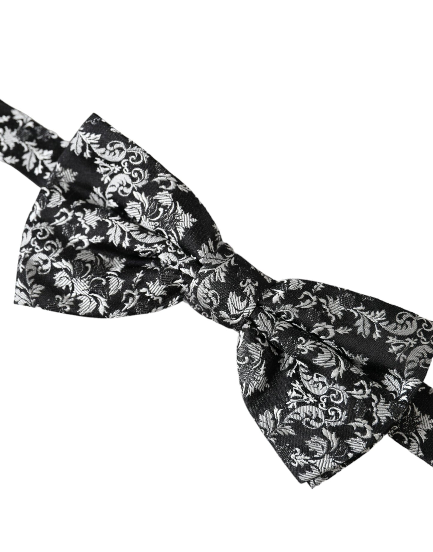 Black Floral Silk Adjustable Neck Men Bow Tie-Dolce & Gabbana-LabelTerrace.com
