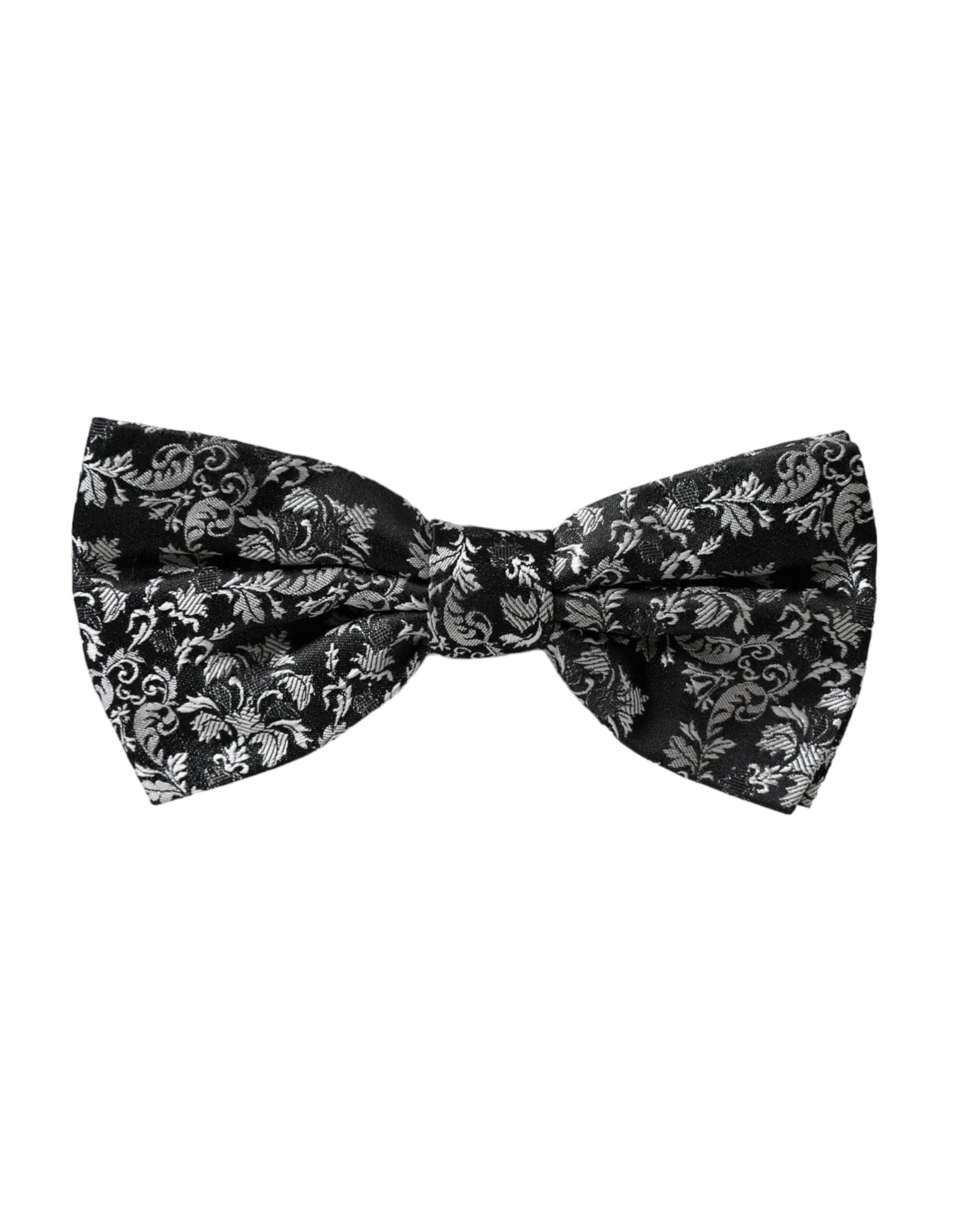 Black Floral Silk Adjustable Neck Men Bow Tie-Dolce & Gabbana-LabelTerrace.com
