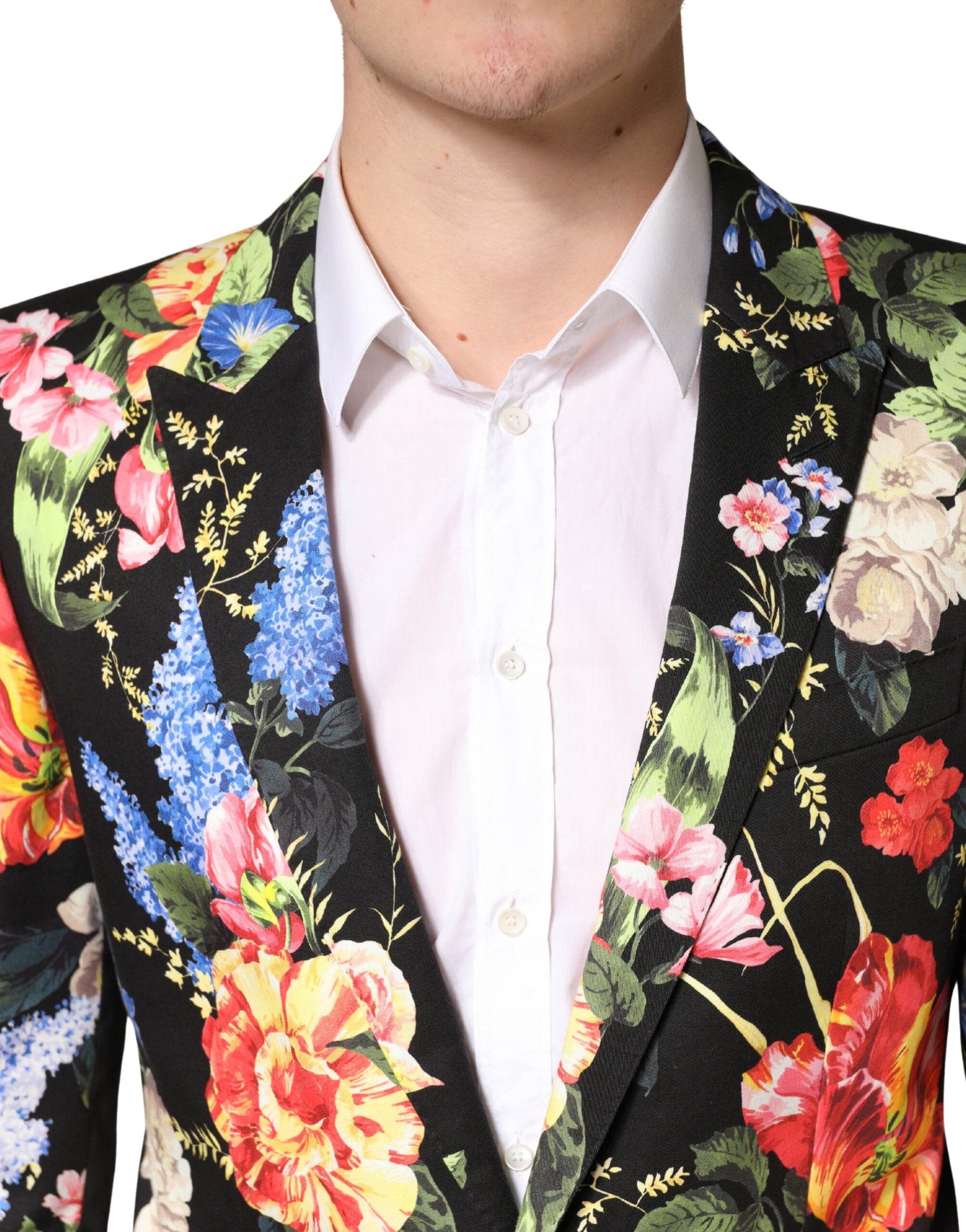 Black Floral Single Breasted MARTINI 2 Piece Suit