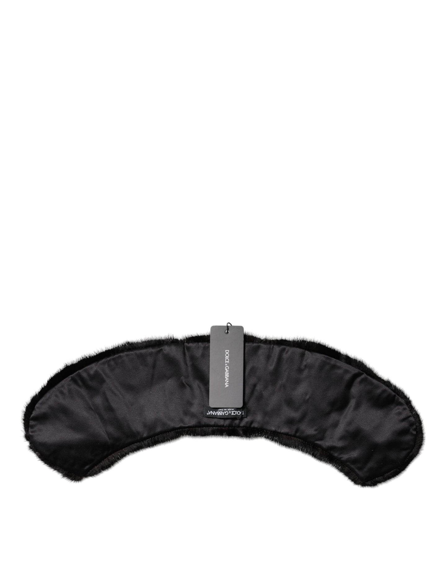 Black Fur Shawl Neck Wrap Cover Collar Scarf-Dolce & Gabbana-LabelTerrace.com