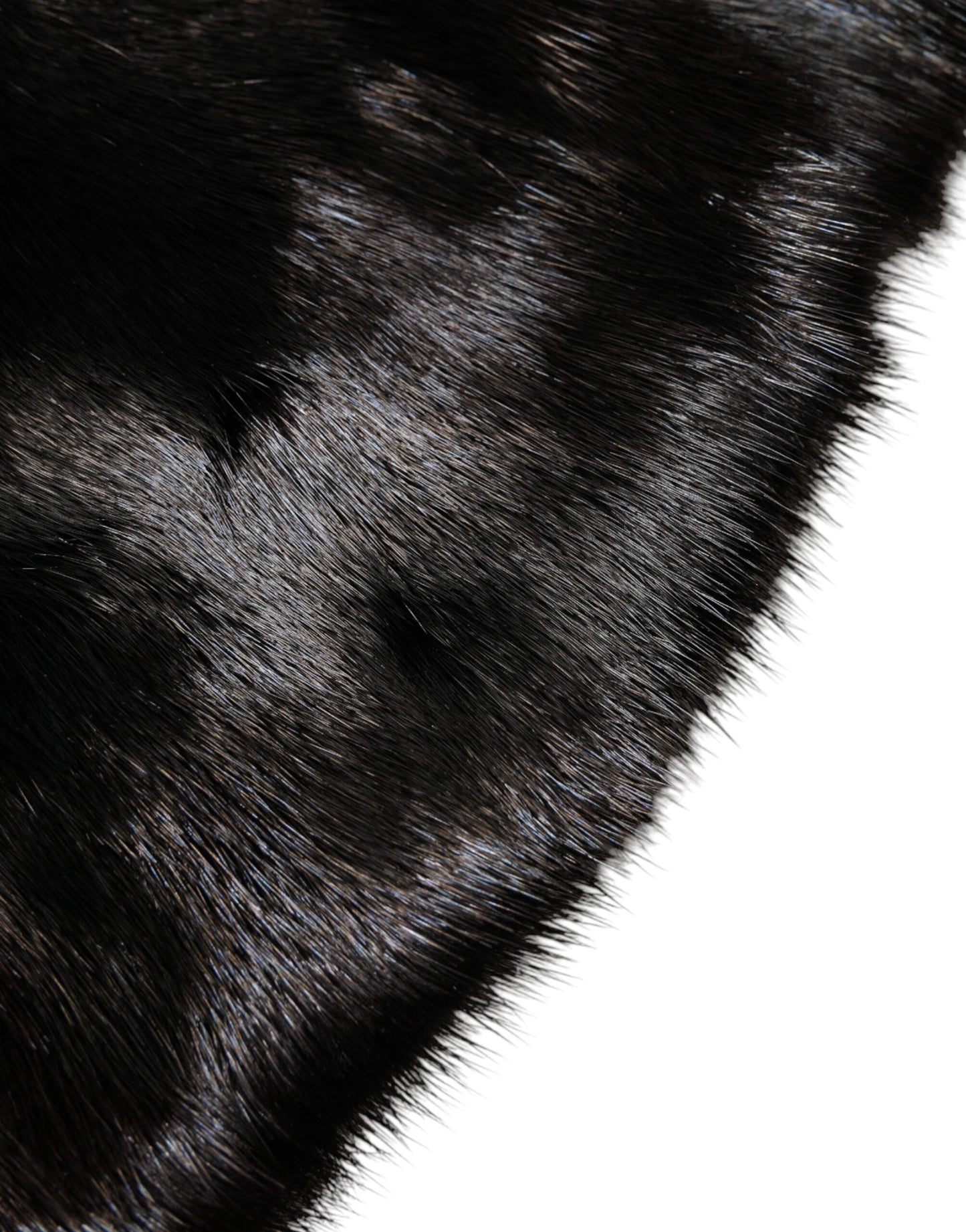 Black Fur Shawl Neck Wrap Cover Collar Scarf-Dolce & Gabbana-LabelTerrace.com