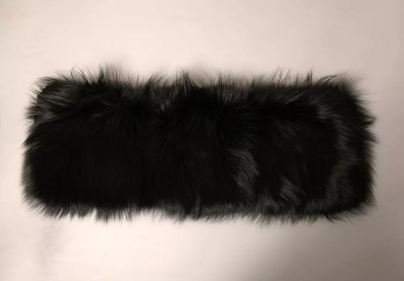 Black Fur Shoulder Collar Wrap Shawl Scarf-Dolce & Gabbana-LabelTerrace.com