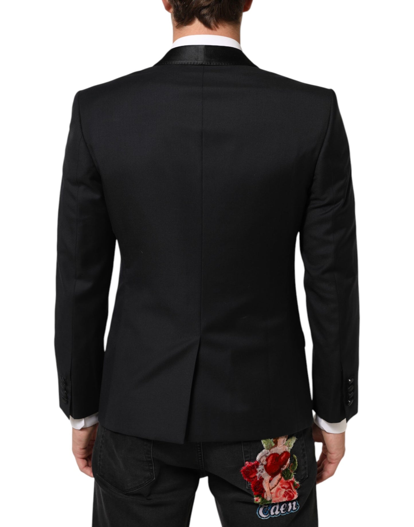 Black GOLD 1 Button Suit Jacket Men Blazer-Dolce & Gabbana-LabelTerrace.com