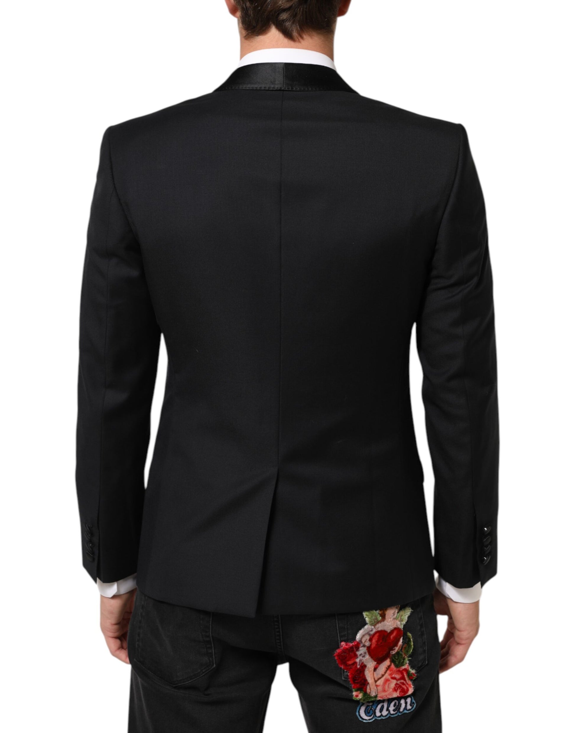 Black GOLD 1 Button Suit Jacket Men Blazer-Dolce & Gabbana-LabelTerrace.com