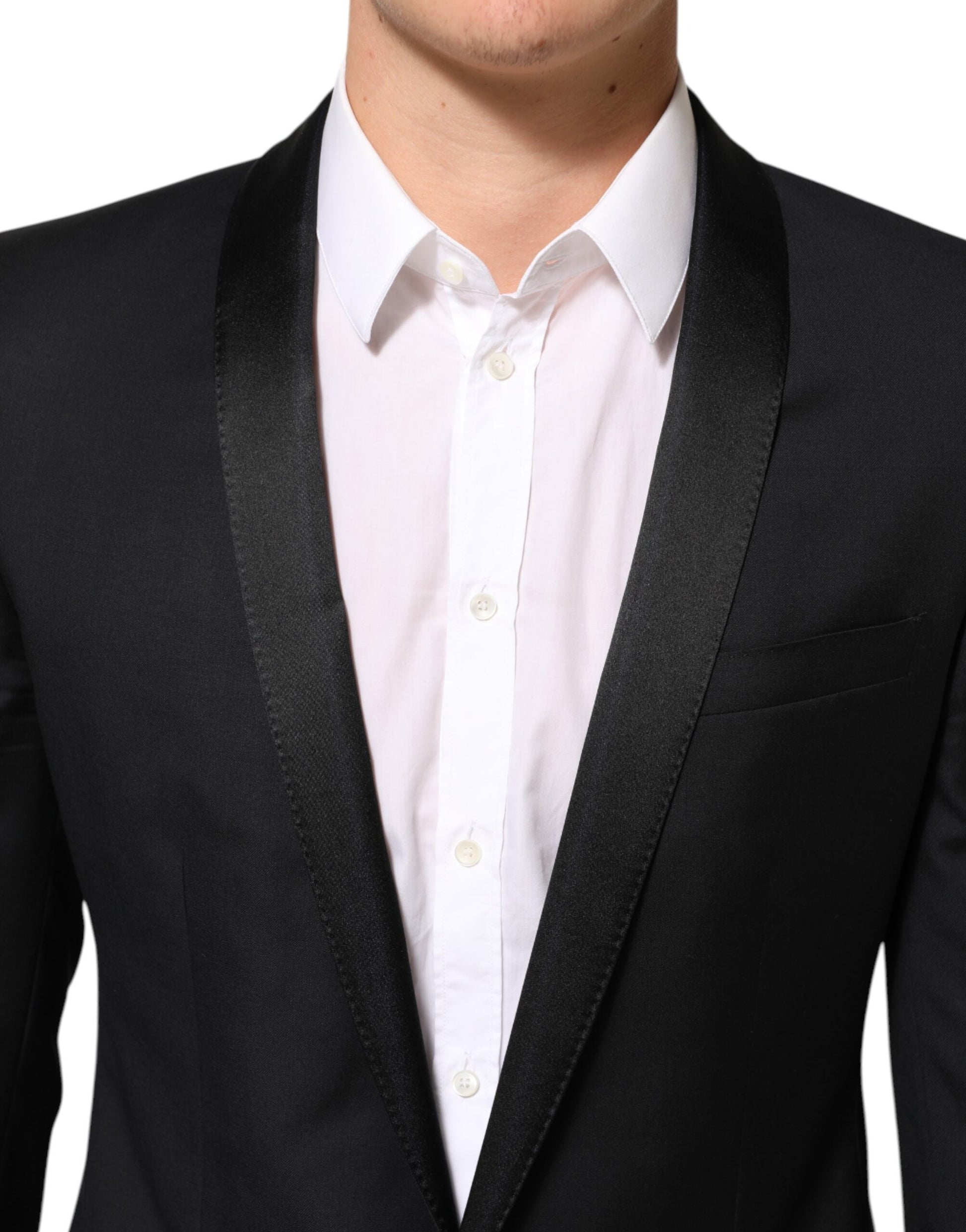 Black GOLD 1 Button Suit Jacket Men Blazer-Dolce & Gabbana-LabelTerrace.com