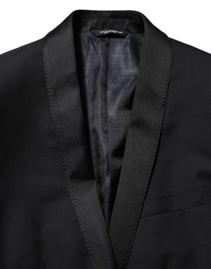 Black GOLD 1 Button Suit Jacket Men Blazer-Dolce & Gabbana-LabelTerrace.com