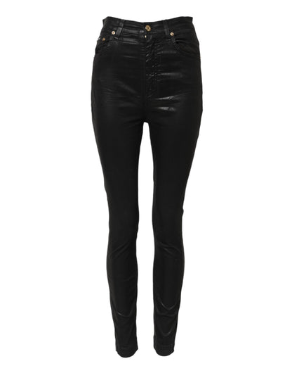 Black GRACE High Waist Skinny Denim Jeans-Dolce & Gabbana-LabelTerrace.com