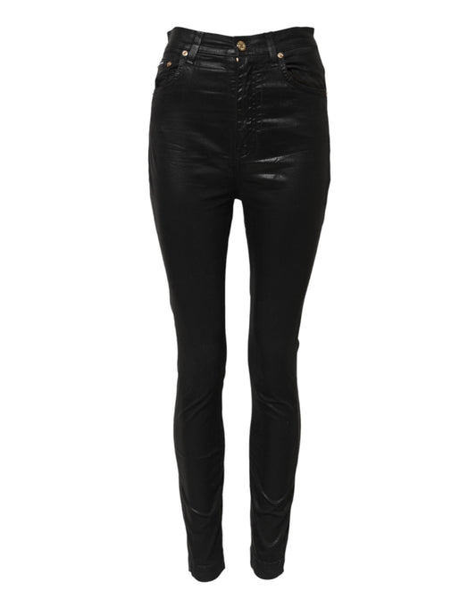 Black GRACE High Waist Skinny Denim Jeans-Dolce & Gabbana-LabelTerrace.com