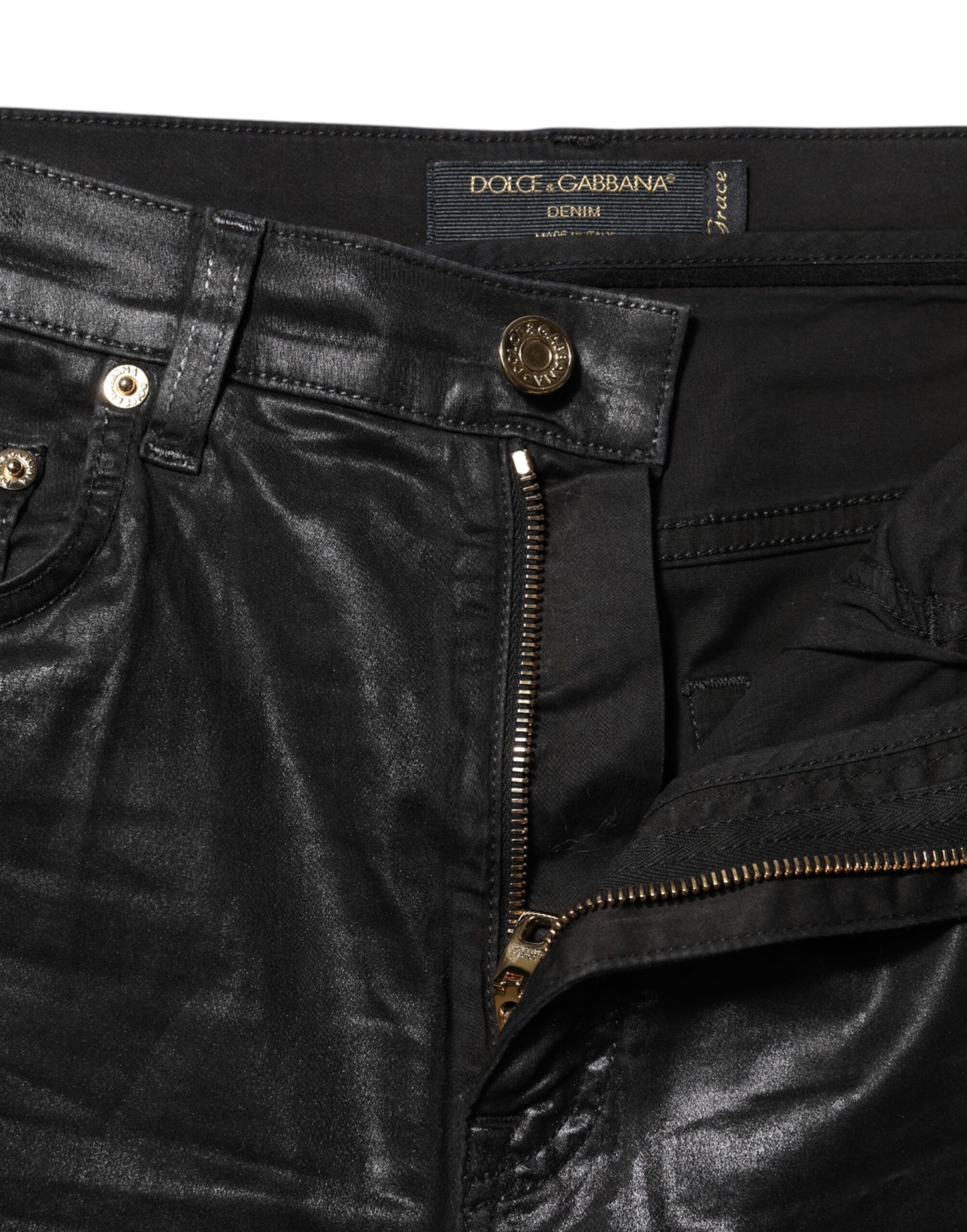 Black GRACE High Waist Skinny Denim Jeans-Dolce & Gabbana-LabelTerrace.com