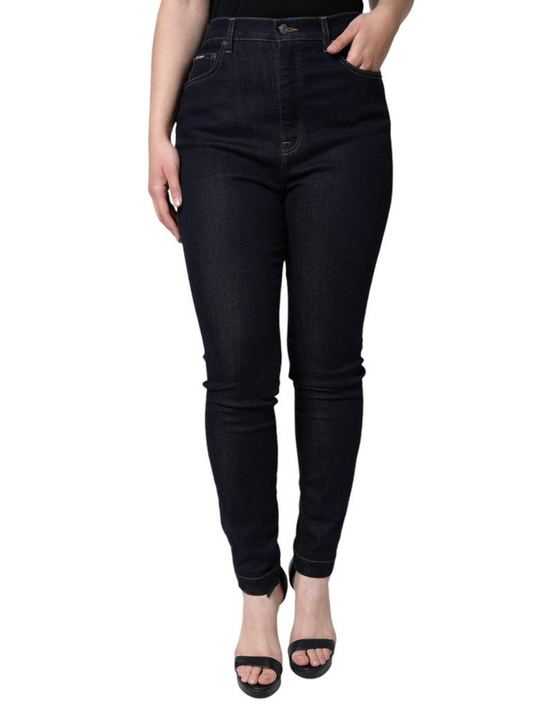 Black GRACE High Waist Skinny Denim Jeans-Dolce & Gabbana-LabelTerrace.com