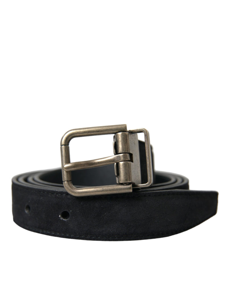 Black Goat Leather Antique Metal Buckle Belt-Dolce & Gabbana-LabelTerrace.com