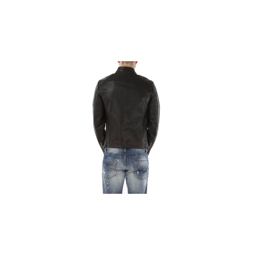 Black Goatskin Men Jacket-Dolce & Gabbana-LabelTerrace.com