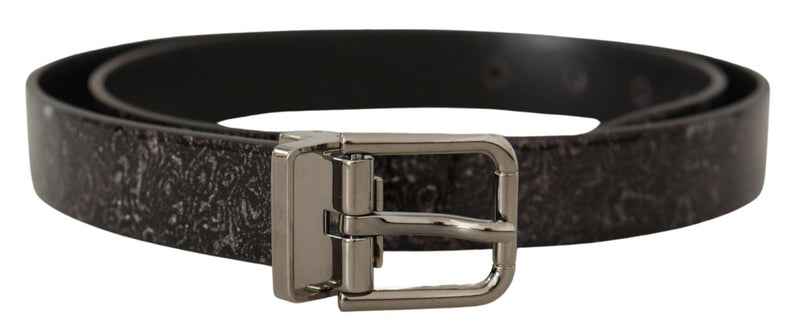 Black Goccia Glitter Patent Leather Buckle Vernice Belt-Dolce & Gabbana-LabelTerrace.com