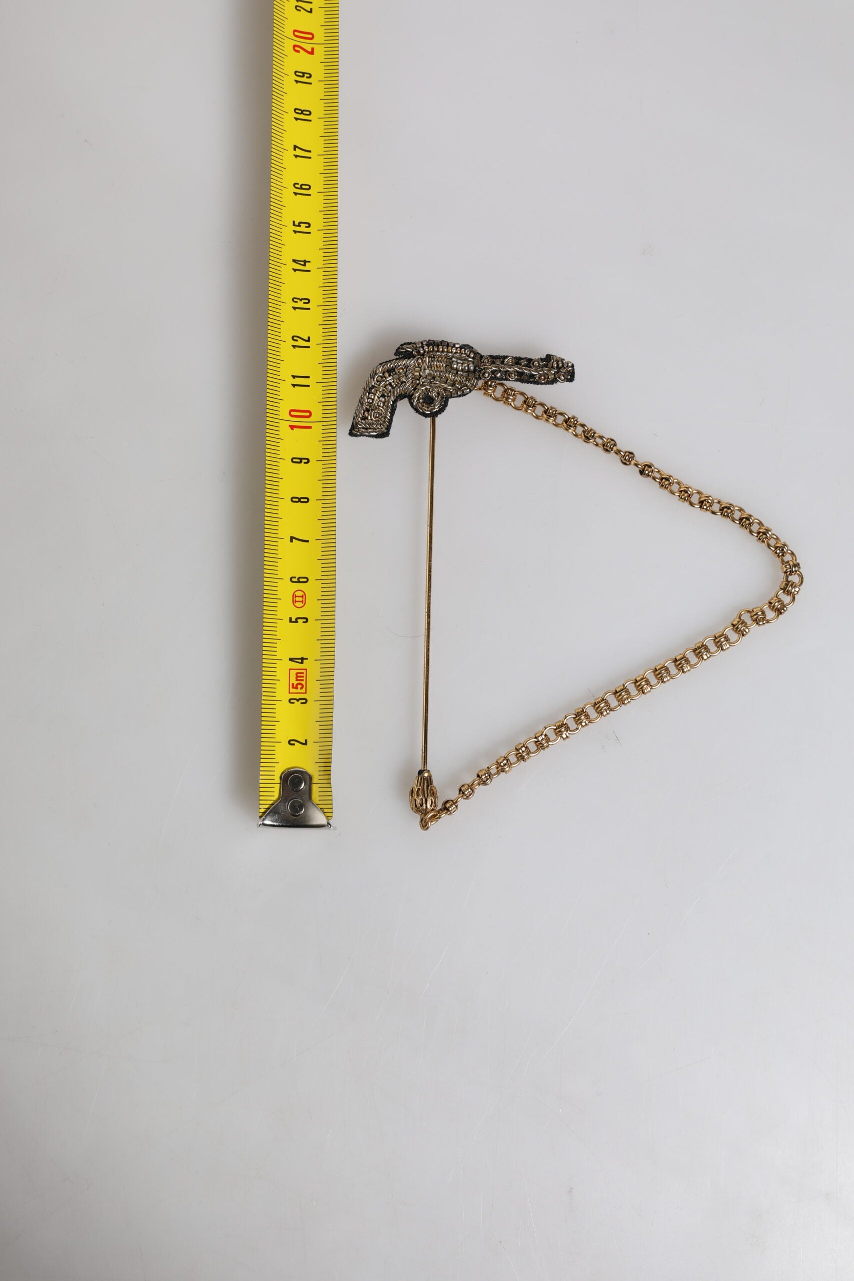 Black Gold Brass Copper Revolver Brooch Lapel Pin-Dolce & Gabbana-LabelTerrace.com