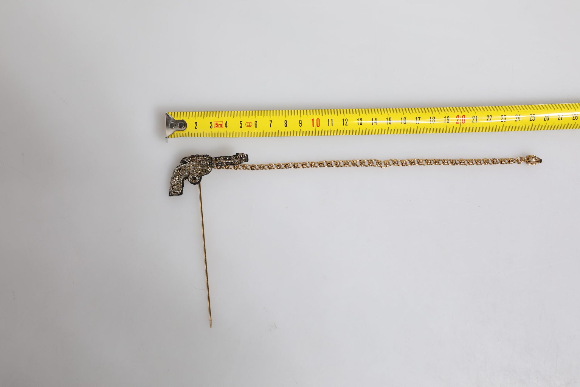 Black Gold Brass Copper Revolver Brooch Lapel Pin-Dolce & Gabbana-LabelTerrace.com