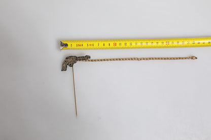 Black Gold Brass Copper Revolver Brooch Lapel Pin-Dolce & Gabbana-LabelTerrace.com