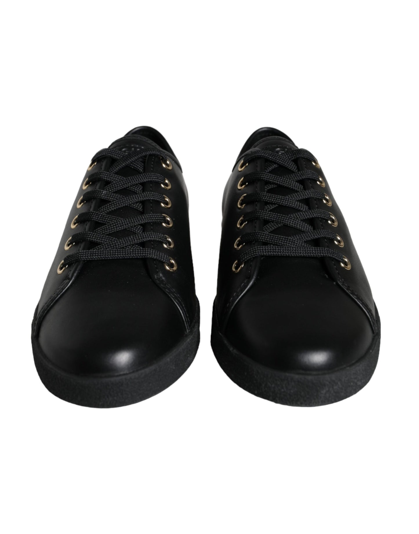 Black Gold Leather Classic Sneakers Shoes-Dolce & Gabbana-LabelTerrace.com