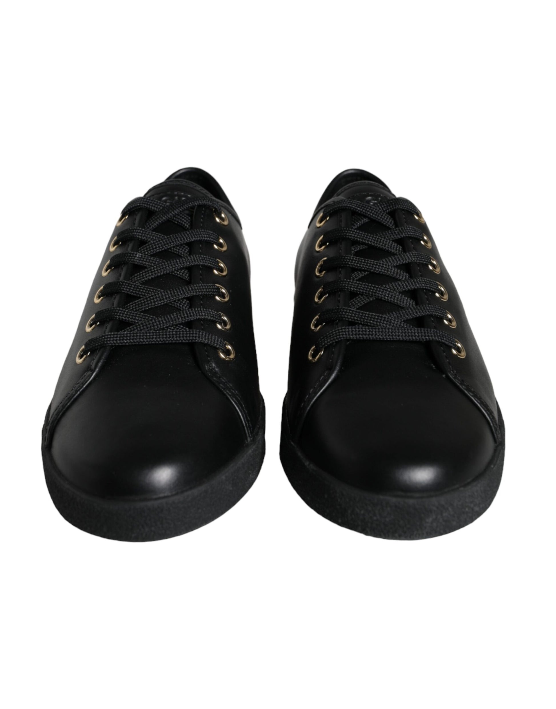 Black Gold Leather Classic Sneakers Shoes-Dolce & Gabbana-LabelTerrace.com