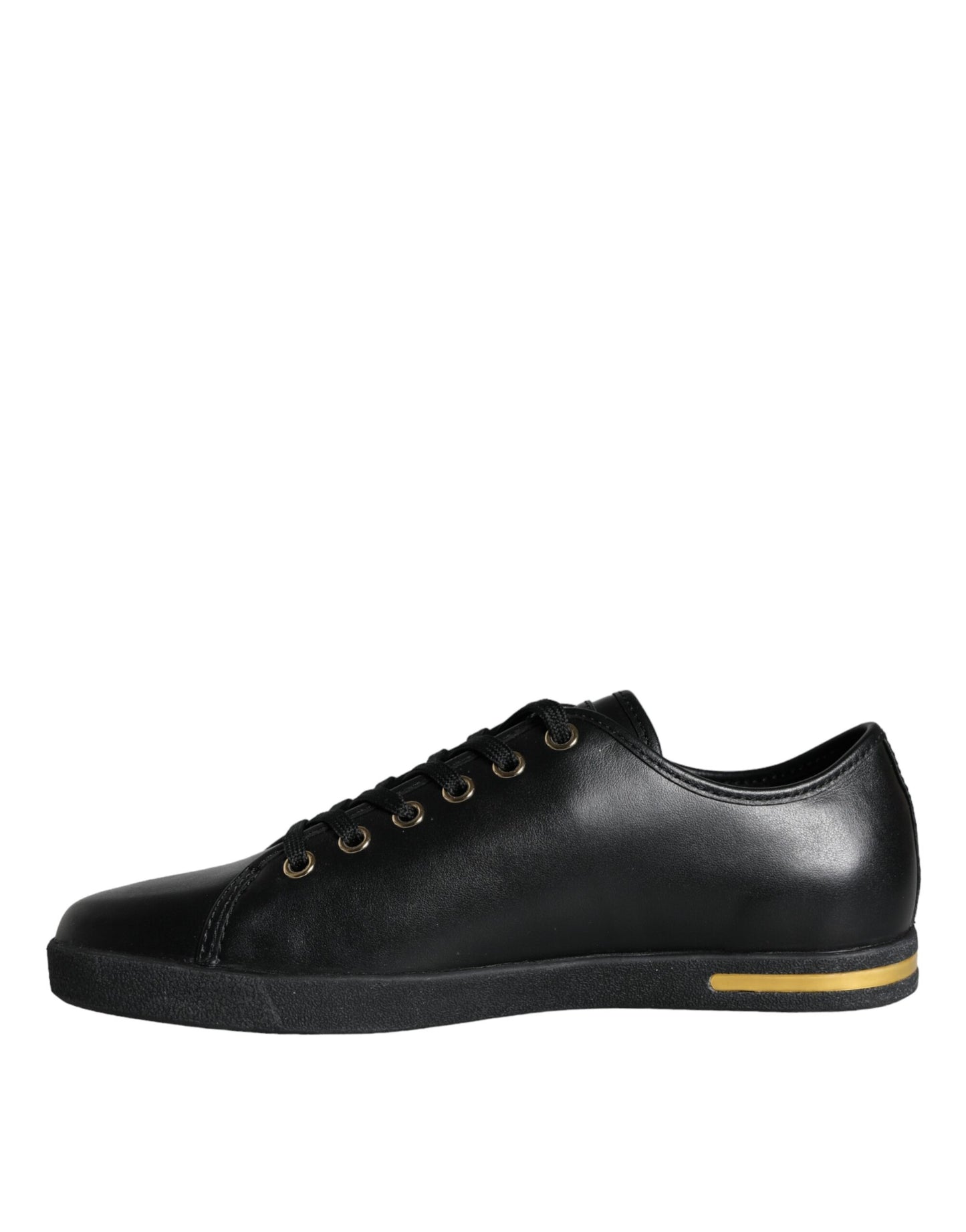 Black Gold Leather Classic Sneakers Shoes-Dolce & Gabbana-LabelTerrace.com