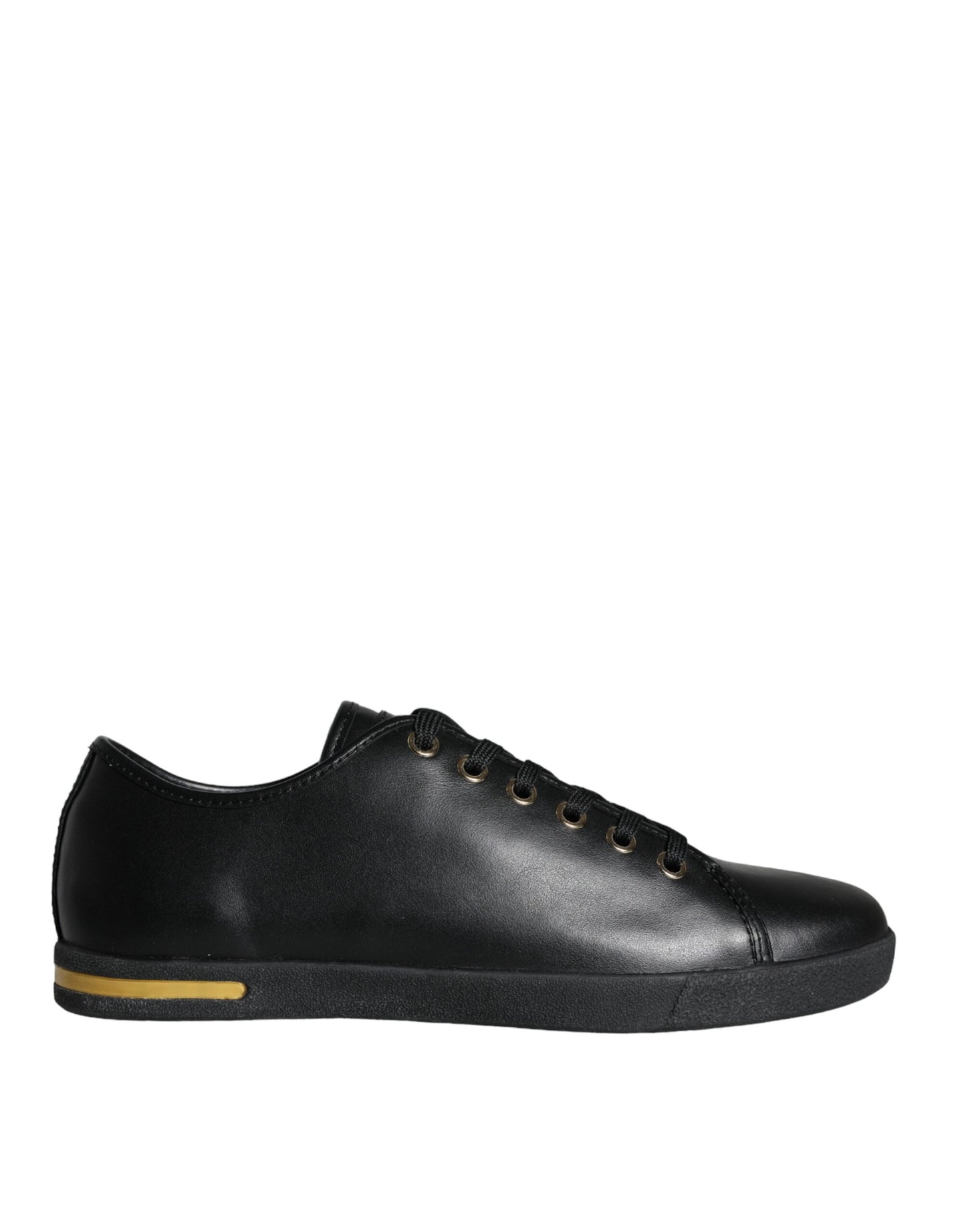 Black Gold Leather Classic Sneakers Shoes-Dolce & Gabbana-LabelTerrace.com