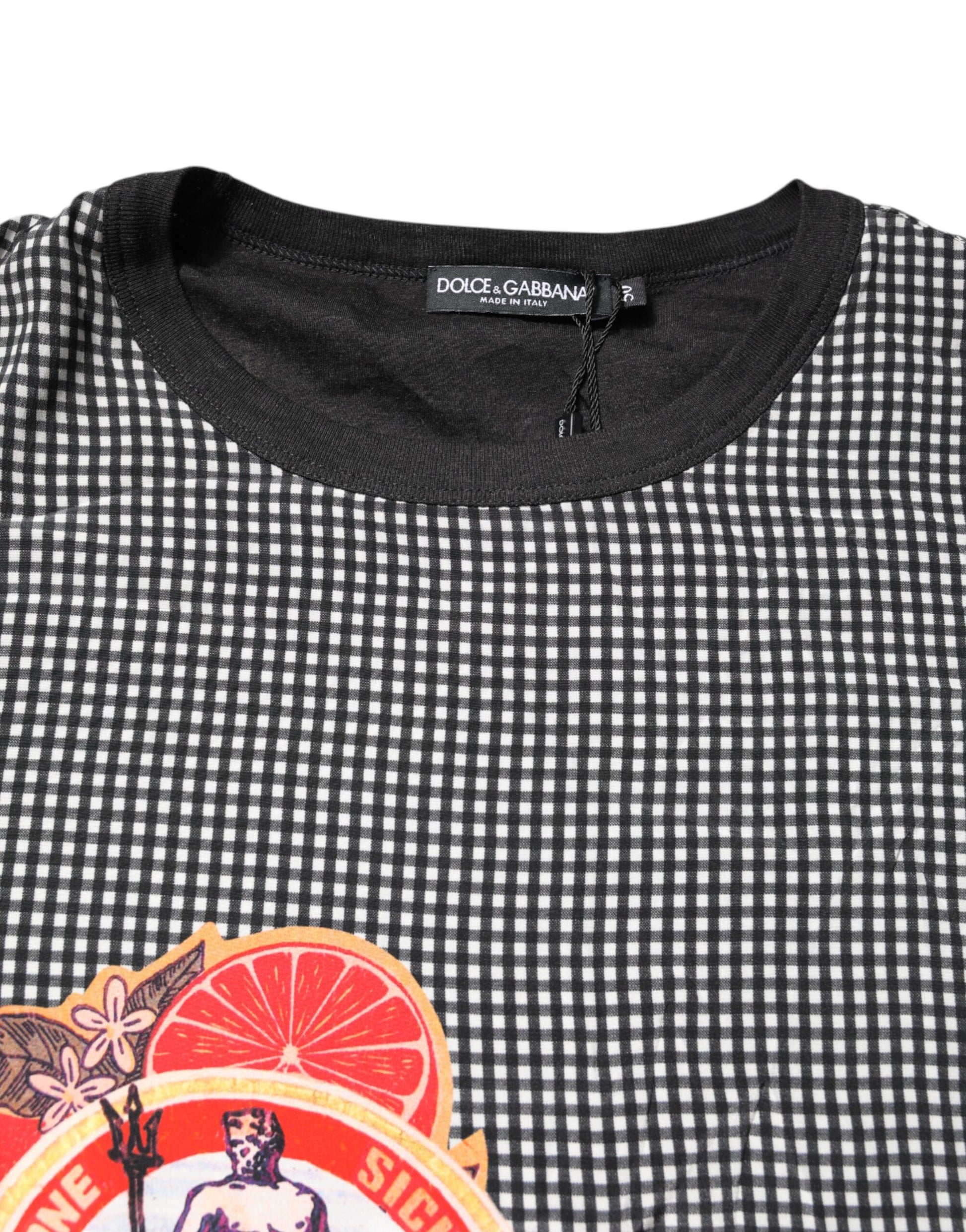 Black Graphic Print Short Sleeve T-shirt-Dolce & Gabbana-LabelTerrace.com