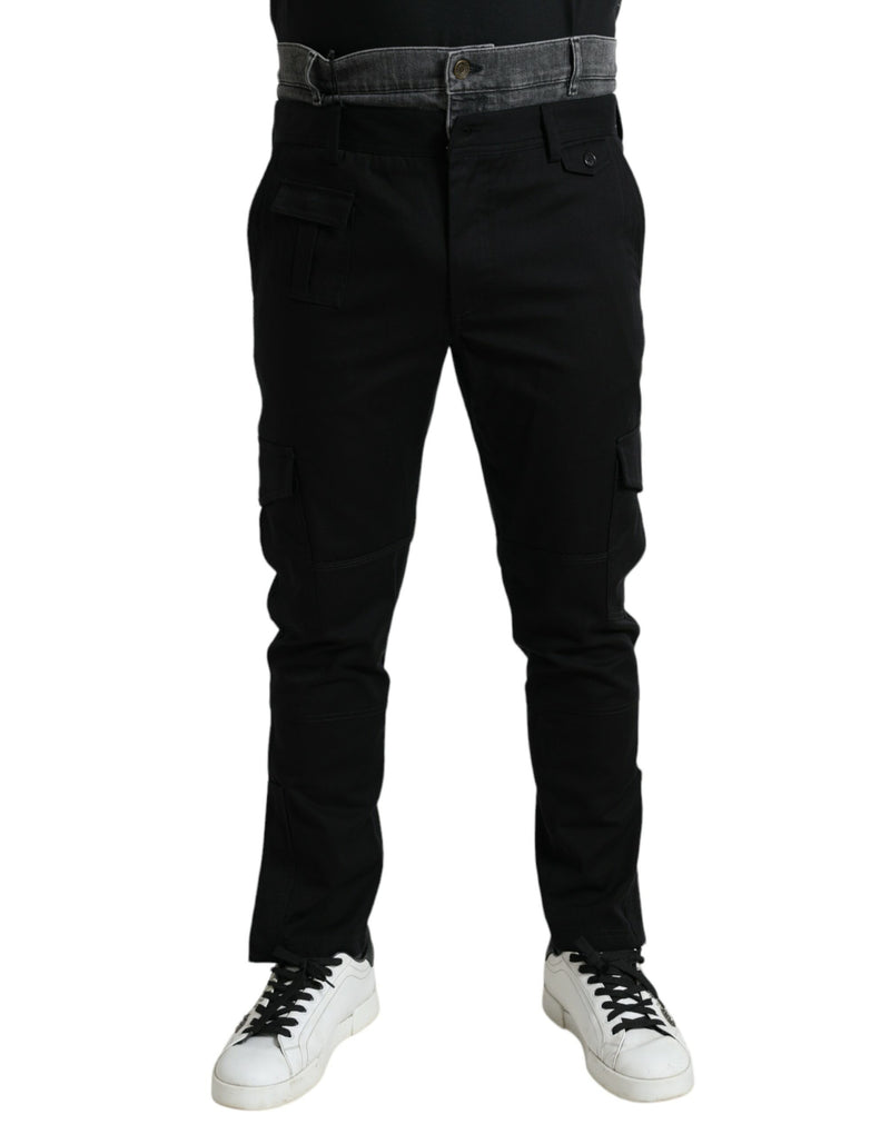 Black Gray Slim Cotton Denim Jeans Pants-Dolce & Gabbana-LabelTerrace.com