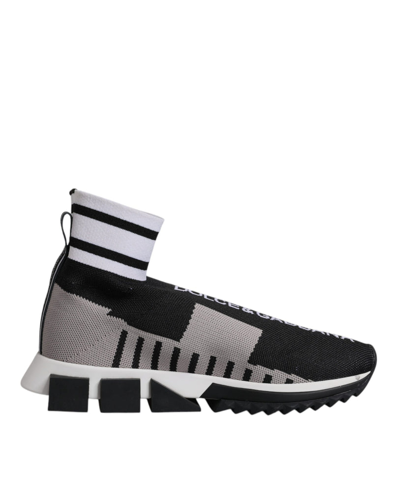 Black Gray Sorrento Socks Women Sneakers Shoes-Dolce & Gabbana-LabelTerrace.com