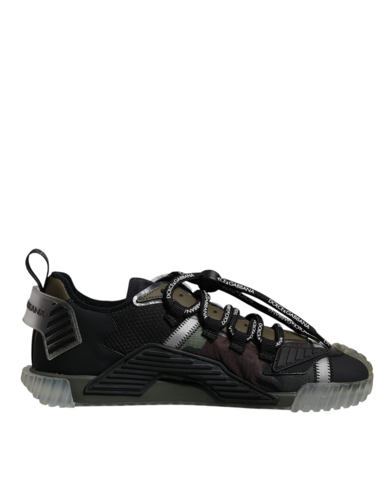 Black Green Camo NS1 Low Top Sneakers Shoes-Dolce & Gabbana-LabelTerrace.com