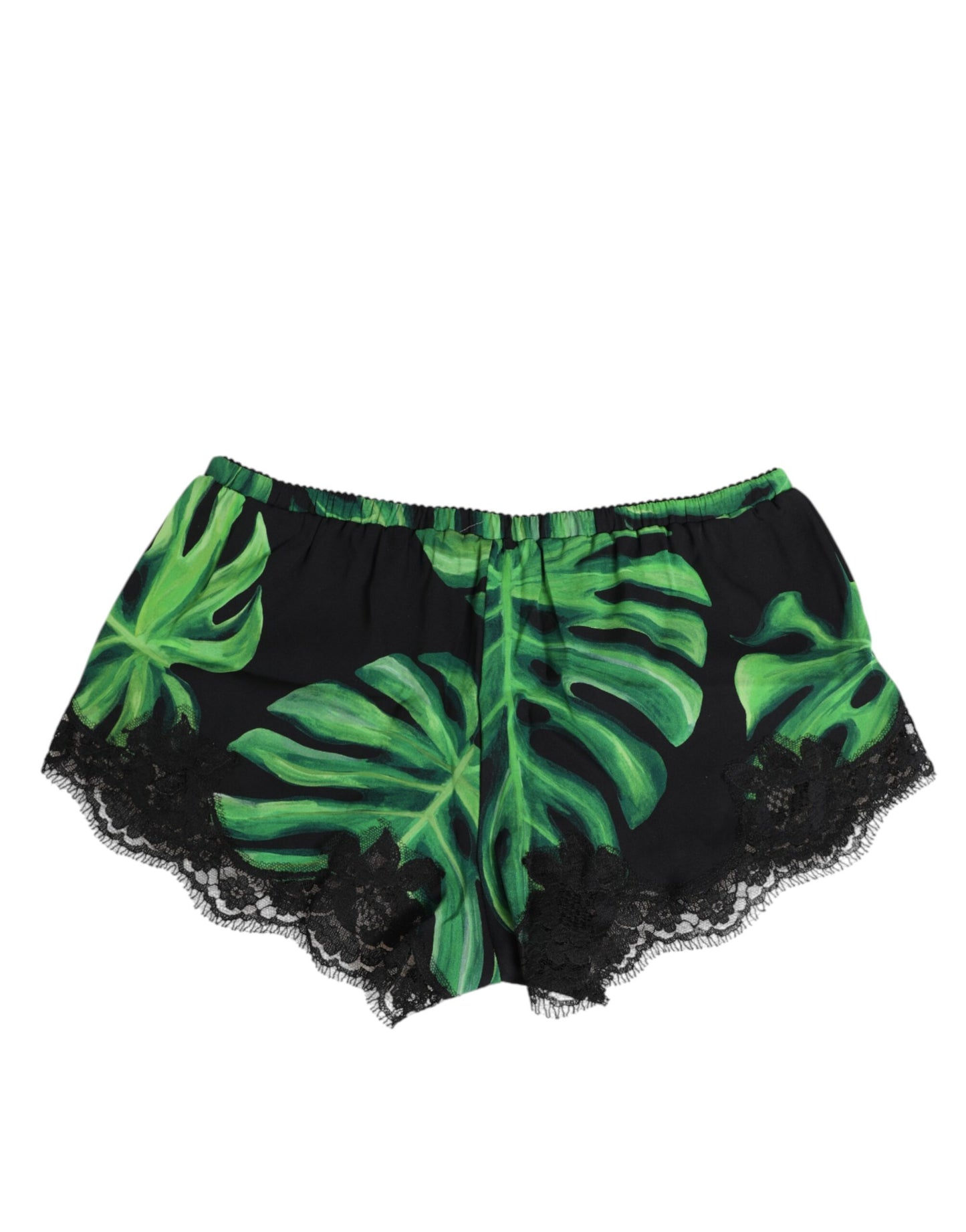 Black Green Tropical Print Lace Underwear-Dolce & Gabbana-LabelTerrace.com