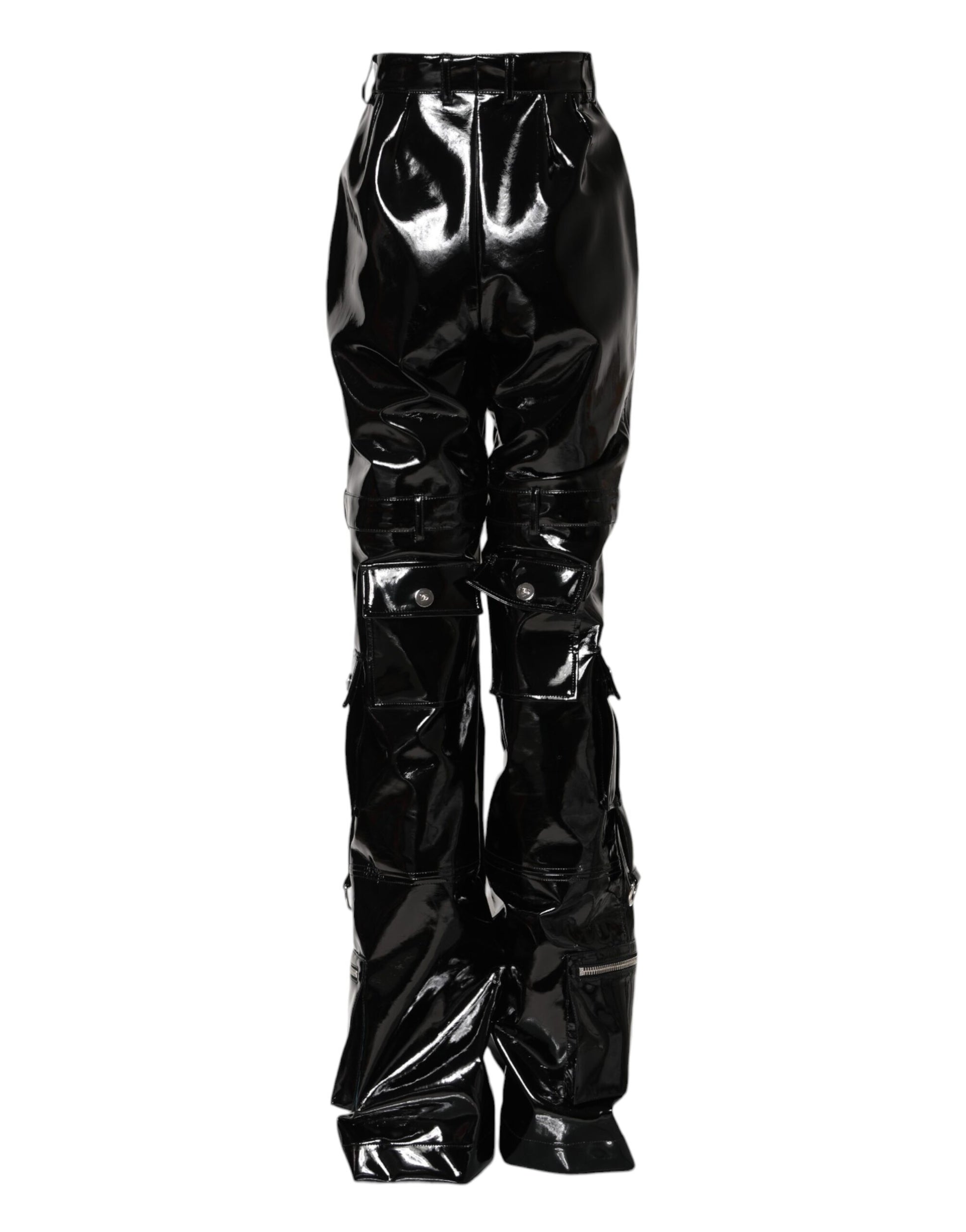 Black High Waist Cargo Bootcut Pants-Dolce & Gabbana-LabelTerrace.com