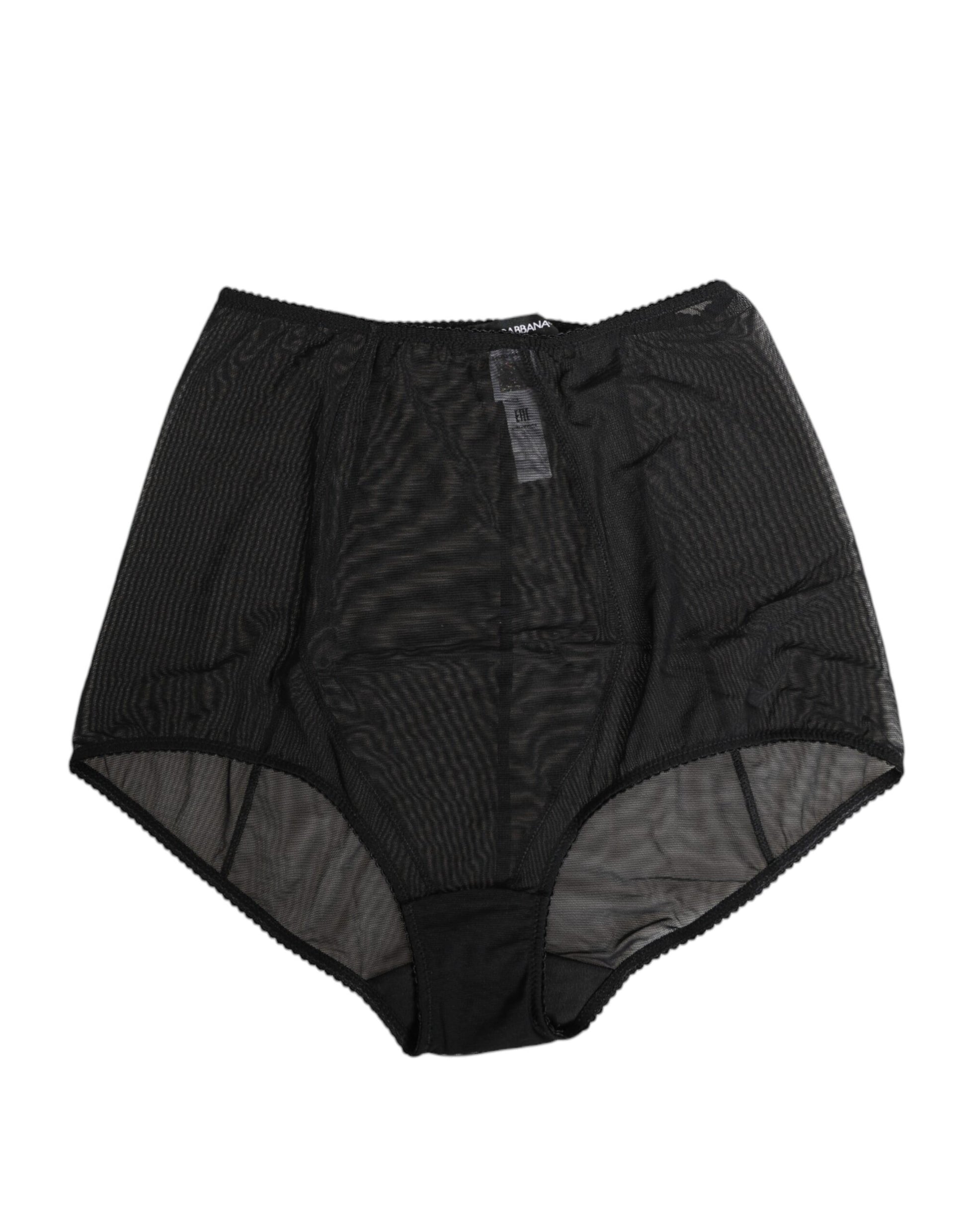 Black High Waist Mesh Sheer Shapewear Underwear-Dolce & Gabbana-LabelTerrace.com