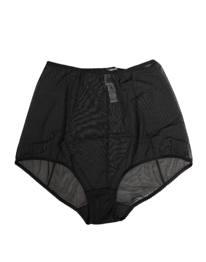 Black High Waist Mesh Sheer Shapewear Underwear-Dolce & Gabbana-LabelTerrace.com