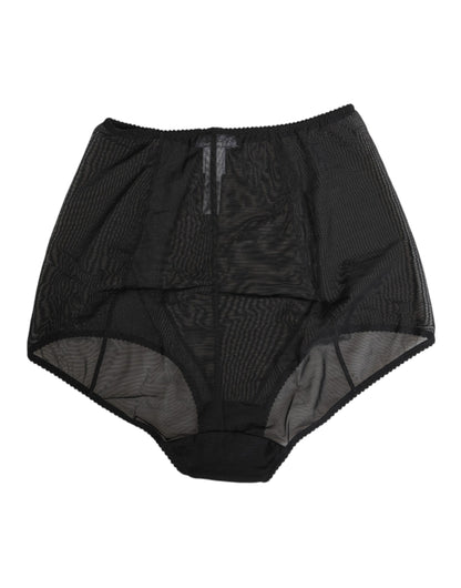 Black High Waist Mesh Sheer Shapewear Underwear-Dolce & Gabbana-LabelTerrace.com