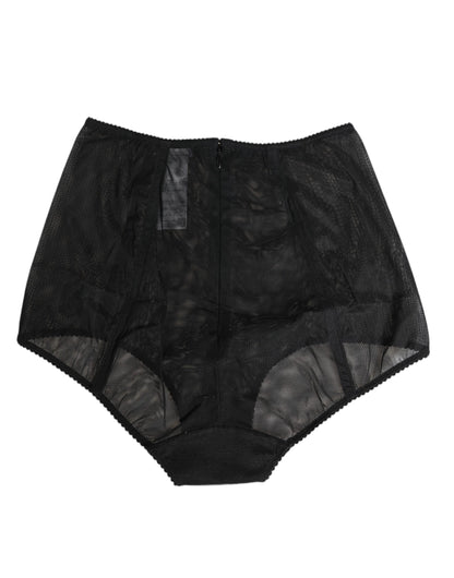 Black High Waist Mesh Sheer Shapewear Underwear-Dolce & Gabbana-LabelTerrace.com