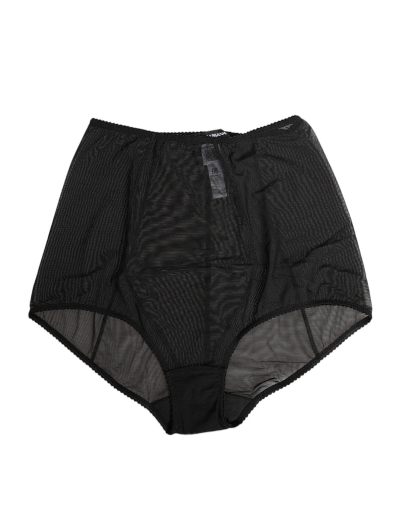 Black High Waist Mesh Sheer Shapewear Underwear-Dolce & Gabbana-LabelTerrace.com